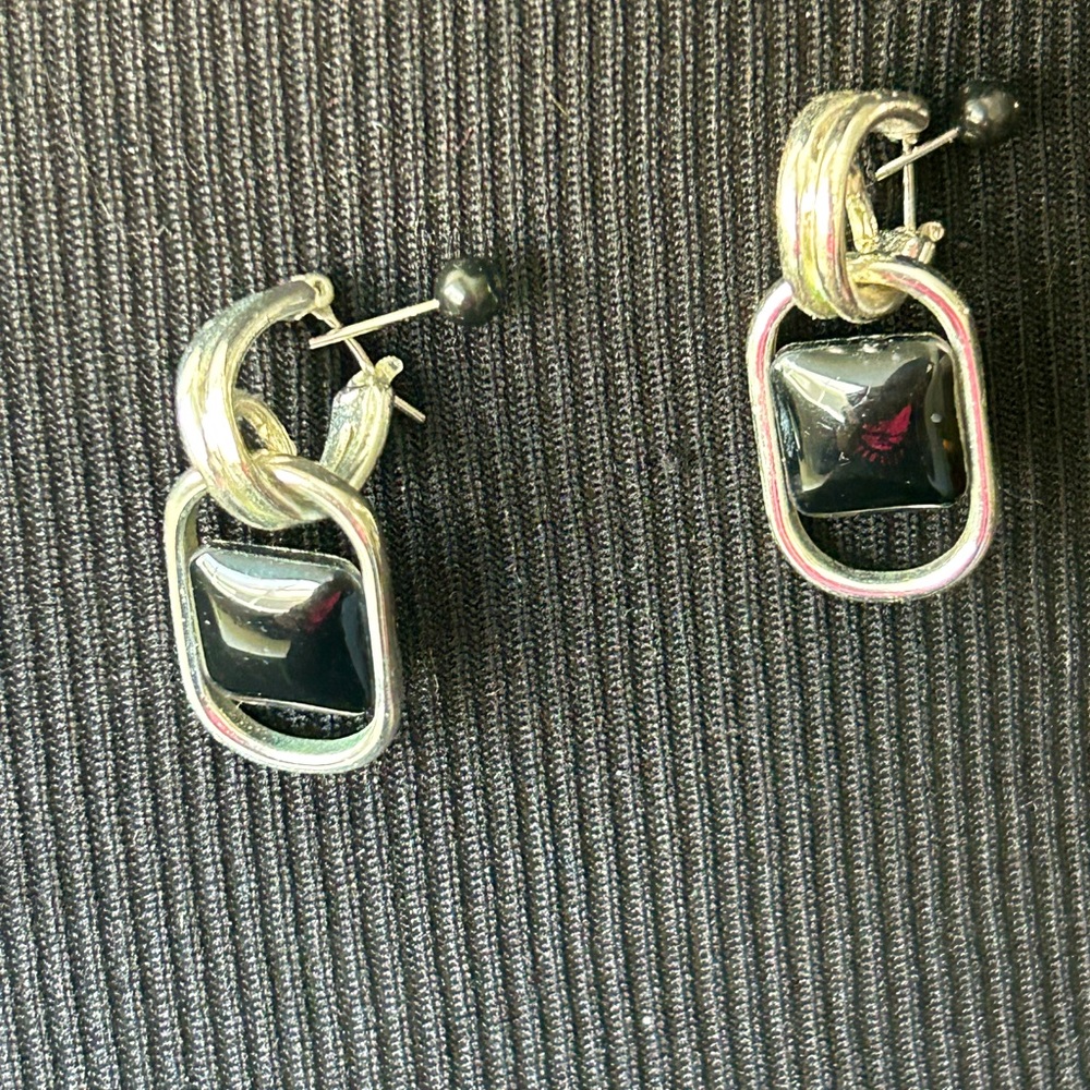 Cool silver and black earrings!